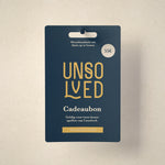 Cadeaubon van Unsolved van 55 euro met een donkergroene achtergrond en geel logo.